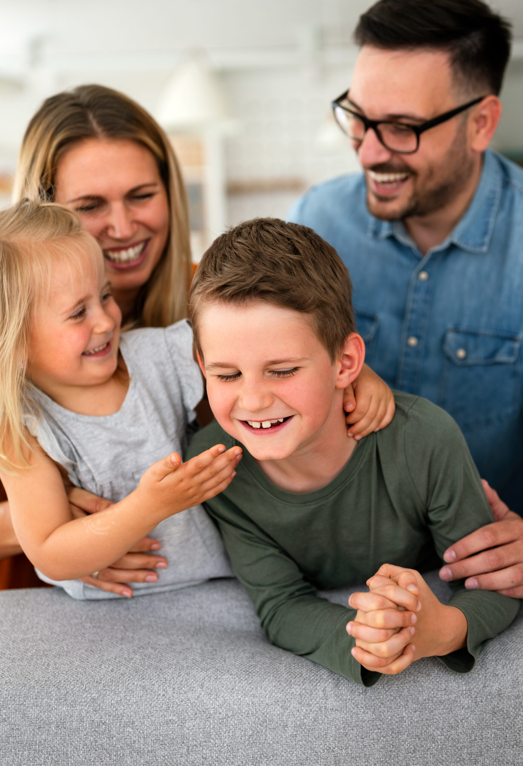 Happy family having fun and spending time together at home img-30